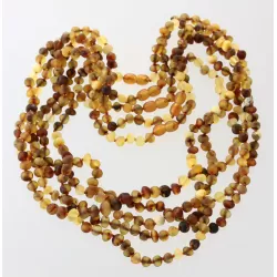 5 Raw Mix BAROQUE Baltic amber adult necklaces 55cm