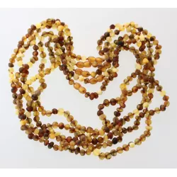 5 Raw Mix BAROQUE Baltic amber adult necklaces 55cm