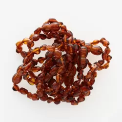 10 Cognac BEANS Baltic amber teething Baby bracelets 12cm