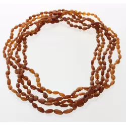 5 Raw Cognac BEANS Baltic amber adult necklaces 60cm