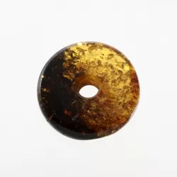 Donut shape Baltic amber pendant medallion