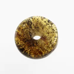 Donut shape Baltic amber pendant medallion