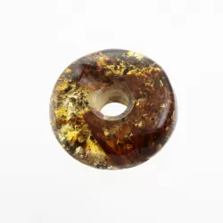 Donut shape Baltic amber pendant medallion