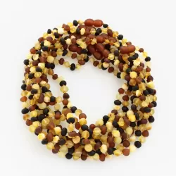 10 Raw Multi BAROQUE teething Baltic amber necklaces 33cm