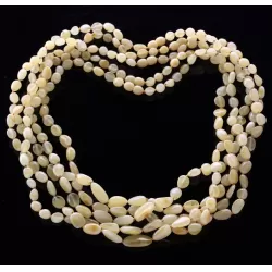 5 Milk BEANS Baltic amber adult necklaces 55cm