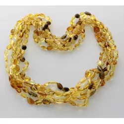 5 Mix BEANS Baltic amber adult necklaces 65cm