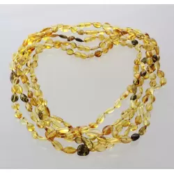 5 Mix BEANS Baltic amber adult necklaces 55cm