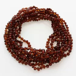 10 Cognac BAROQUE Baltic amber children necklaces 36cm