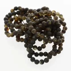 10 Raw Dark ROUND Baltic amber bracelets 19cm