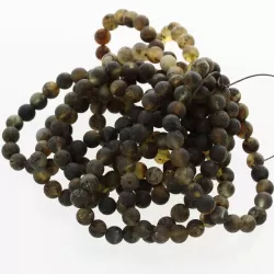 10 Raw Dark ROUND Baltic amber bracelets 19cm