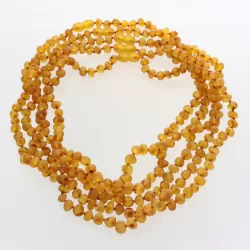 5 Raw Honey BAROQUE Baltic amber adult necklaces 45cm