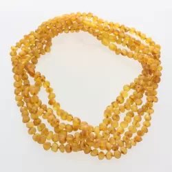 5 Raw Honey BAROQUE Baltic amber adult necklaces 45cm