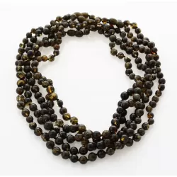 5 Dark ROUND beads Baltic amber adult necklaces 45cm