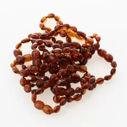 10 Cognac BEANS Baltic amber teething Baby bracelets 14cm