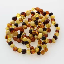 5 Multi BAROQUE Baltic amber adult bracelets 19cm