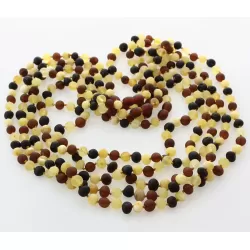 5 Raw Multi BAROQUE beads Baltic amber adult necklaces 55cm