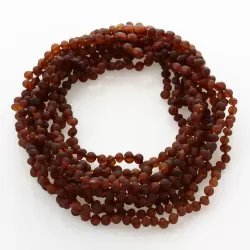 10 Raw Cognac BAROQUE teething Baltic amber necklaces 38cm