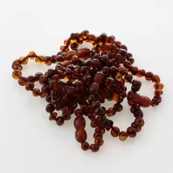 10 Cognac BAROQUE Baltic amber teething bracelets 13cm