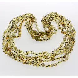 5 Green BAROQUE Baltic amber adult necklaces 60cm