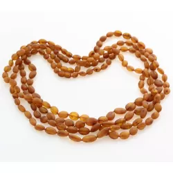 4 Raw Big Cognac BEANS Baltic amber adult necklaces 55cm