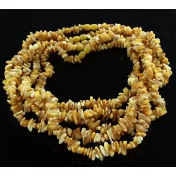 5 Butter CHIPS Baltic amber necklaces 47cm