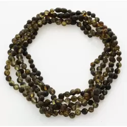 5 Raw Dark ROUND beads Baltic amber adult necklaces 46cm