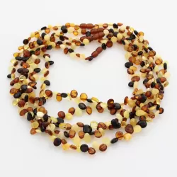 5 Multi Leaf Baltic amber Choker Leaves Necklace 46cm