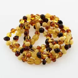 5 Multi BAROQUE Baltic amber adult bracelets 19cm