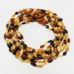 10 Multi BEANS Baby teething Baltic amber necklaces 33cm