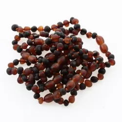 10 Raw Multi BAROQUE Baltic amber teething bracelets 14cm