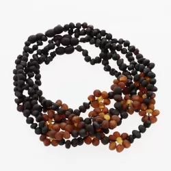 5 Raw Flower BAROQUE teething Baltic amber necklaces 32cm