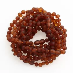 10 Raw Cognac BAROQUE Baltic Amber Bracelet 19cm