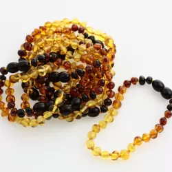 10 Rainbow BAROQUE Baltic amber teething bracelets 16cm