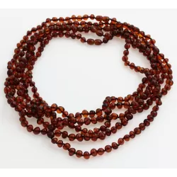 5 Cognac BAROQUE Baltic amber adult necklaces 50cm