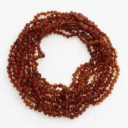 10 Cognac BAROQUE teething Baltic amber necklaces 36cm