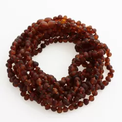 10 Raw Cognac BAROQUE teething Baltic amber necklaces 30cm