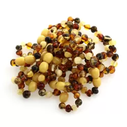 10 Multi BAROQUE Baltic amber teething bracelets 14cm