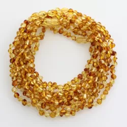 10 Multi BAROQUE teething Baltic amber necklaces 32cm