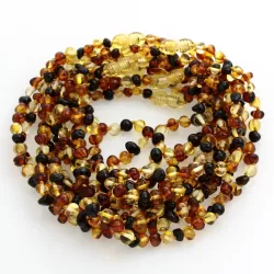 10 Multi BAROQUE Baltic amber teething necklaces 28cm