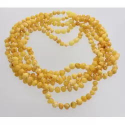 5 Butter BAROQUE Baltic amber adult necklaces 46cm