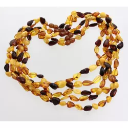 5 Multi BEANS Baltic amber adult necklaces 50cm