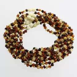 10 Mix BAROQUE teething Baltic amber necklaces 36cm