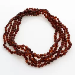 5 Cognac ROUND beads Baltic amber adult necklaces 45cm