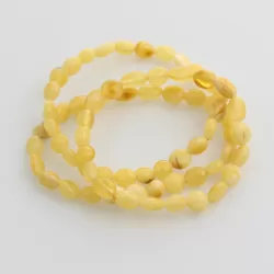 3 Milk BEANS Baltic amber stretch bracelet 19cm