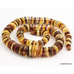 Mix buttons Baltic amber necklace 25in