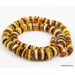 Multi BUTTONS Baltic amber necklace 22in