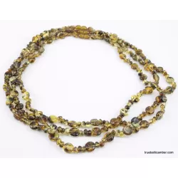 3 BUTTON beads Baltic amber necklace