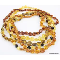 5 BUTTON beads Baltic amber necklace