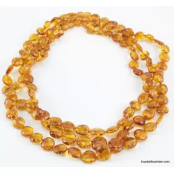 3 BUTTON beads Baltic amber necklace