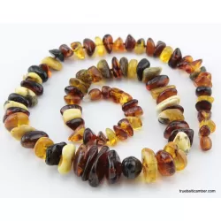 Large MULTI Baltic amber beads necklace